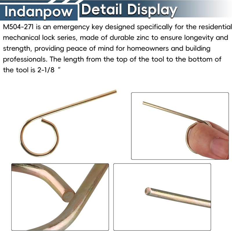 Indanpow M504271 Interior Bedroom Bathroom Door Lock Key Pin (20 Pack) - Image 3